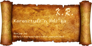 Keresztyén Réka névjegykártya